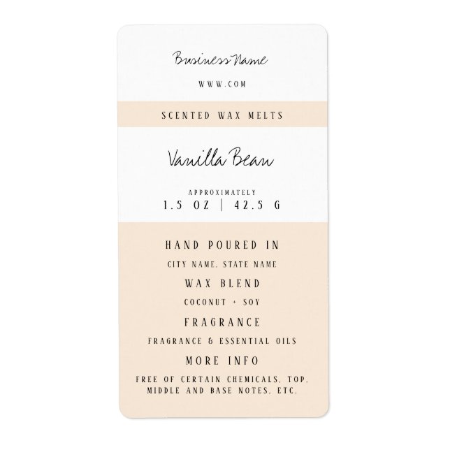 Custom Candle Wax Melt Labels (Vorne)