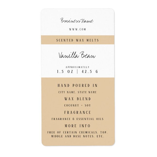 Custom Candle Wax Melt Labels (Vorne)