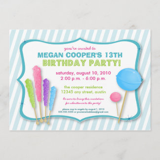 :custom: Candy Shoppe Geburtstagsparty Invite (bla Einladung