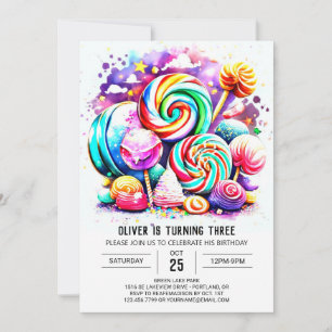 Custom Candyland Editable Birthday Einladung