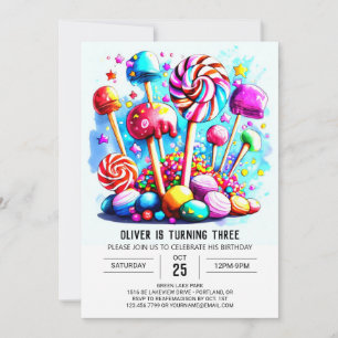 Custom Candyland Kindergeburtstag Einladung