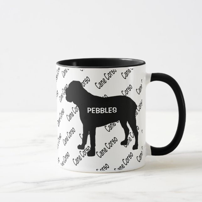 CUSTOM Cane Corso Dog Silhouette Tasse (Rechts)