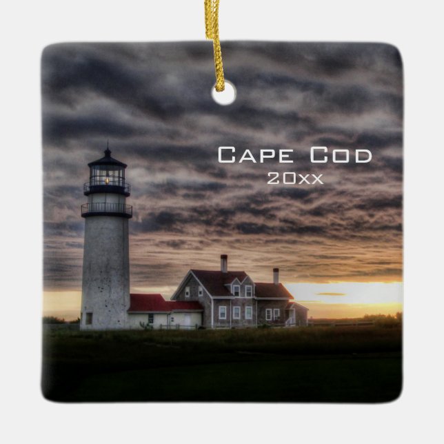 Custom Cape Cod Lighthouse Travel 2 Foto Modern Keramikornament (Vorderseite)