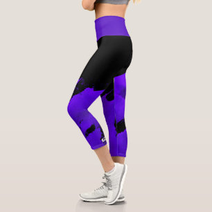Custom Capri Leggings Pinsel Black & Violet