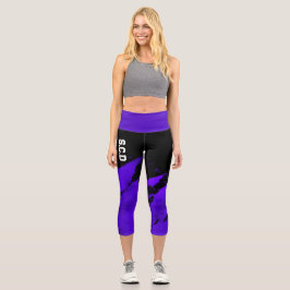Custom Capri Leggings Pinsel Black & Violet