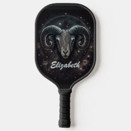 Custom Capricorn Zodiac Sign Black Pickleball Schläger