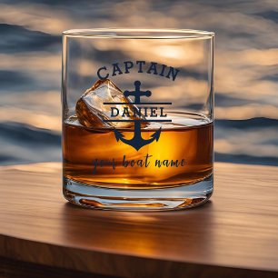 Custom Captain Boat Nautical Anchor Whiskyglas