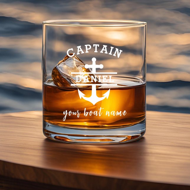 Custom Captain Boat Nautical Anchor Whiskyglas (Von Creator hochgeladen)
