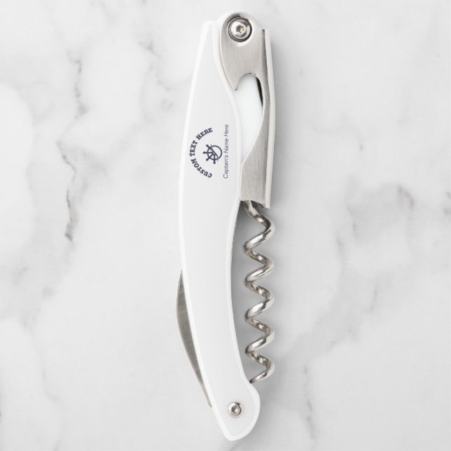 Custom Captain Boat Nautical Gift Kellnermesser (Rückseite)