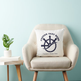 Custom Captain Boat Nautical Gift Kissen