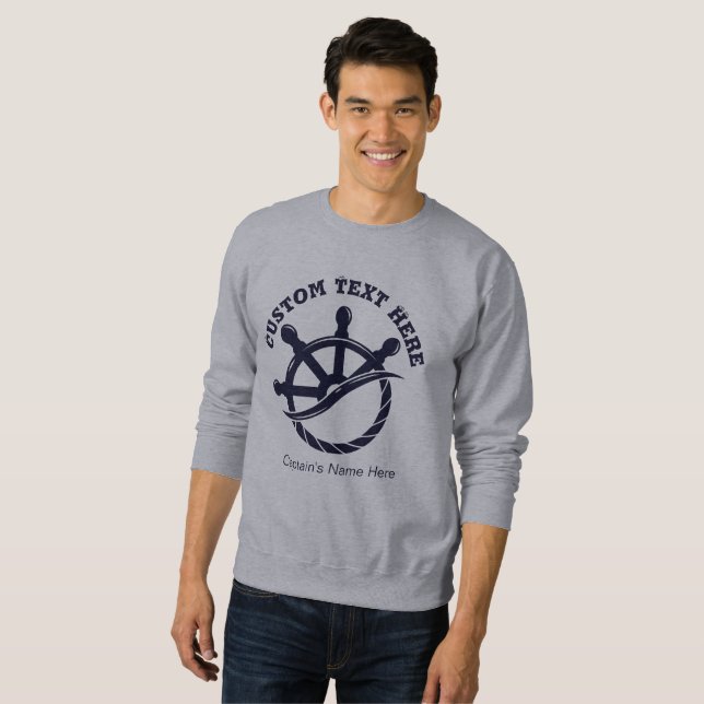 Custom Captain Boat Nautical Gift Sweatshirt (Vorne ganz)