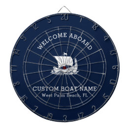 Custom Captain Boat Nautical Ship Logo Navy Dartscheibe