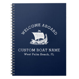 Custom Captain Boat Nautical Ship Logo Navy Notizblock