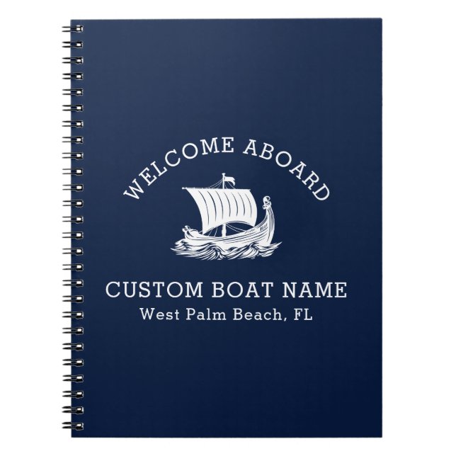 Custom Captain Boat Nautical Ship Logo Navy Notizblock (Vorderseite)