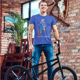 Custom Caption Skeleton on a BMX Bike Graphic T-Shirt