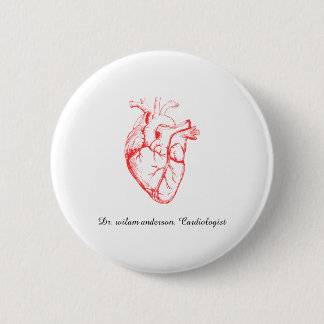 Custom Cardiologist Heart Anatomy Art Button