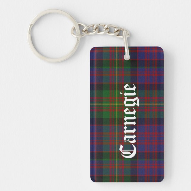Custom Carnegie Tartan Kariert Key Chain Schlüsselanhänger (Vorderseite)