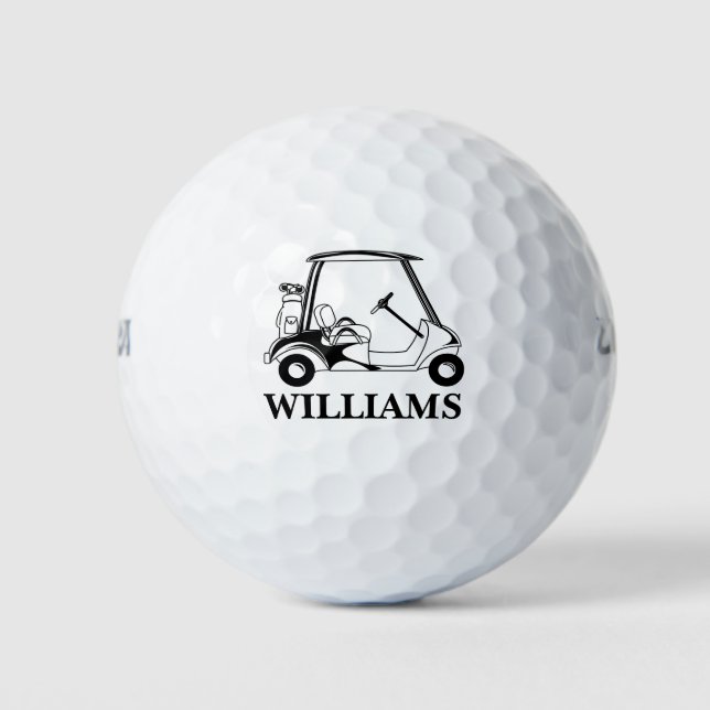 Custom Cart Clubs Monogram Name Golf Balls Golfball (Vorderseite)