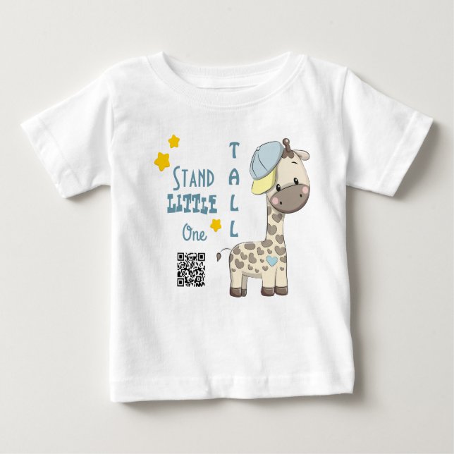 Custom Cartoon Baby Boy Giraffe Baby T-shirt (Vorderseite)
