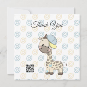 Custom Cartoon Baby Boy Giraffe Danke Karte
