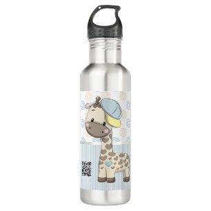 Custom Cartoon Baby Boy Giraffe Edelstahlflasche