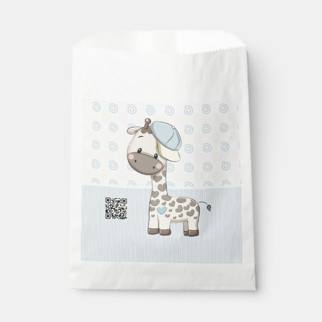 Custom Cartoon Baby Boy Giraffe Geschenktütchen (Vorderseite)
