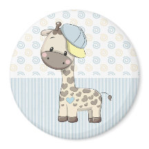 Custom Cartoon Baby Boy Giraffe Magnet