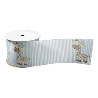 Custom Cartoon Baby Boy Giraffe Satin Ribbon Satinband