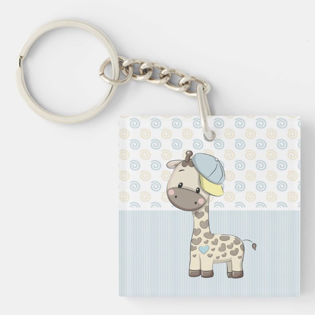 Custom Cartoon Baby Boy Giraffe Schlüsselanhänger (Vorderseite)