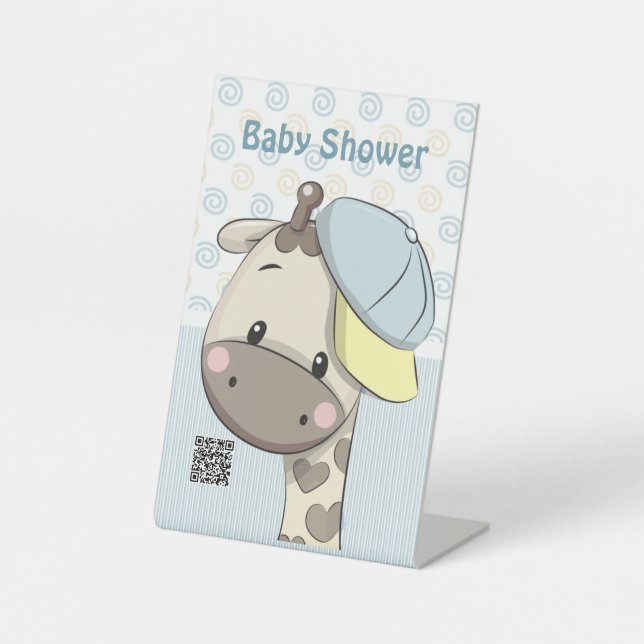 Custom Cartoon Baby Boy Giraffe Sockelschild (Vorderseite)