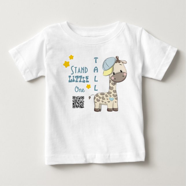 Custom Cartoon Baby Boy Giraffe T-shirt (Vorderseite)