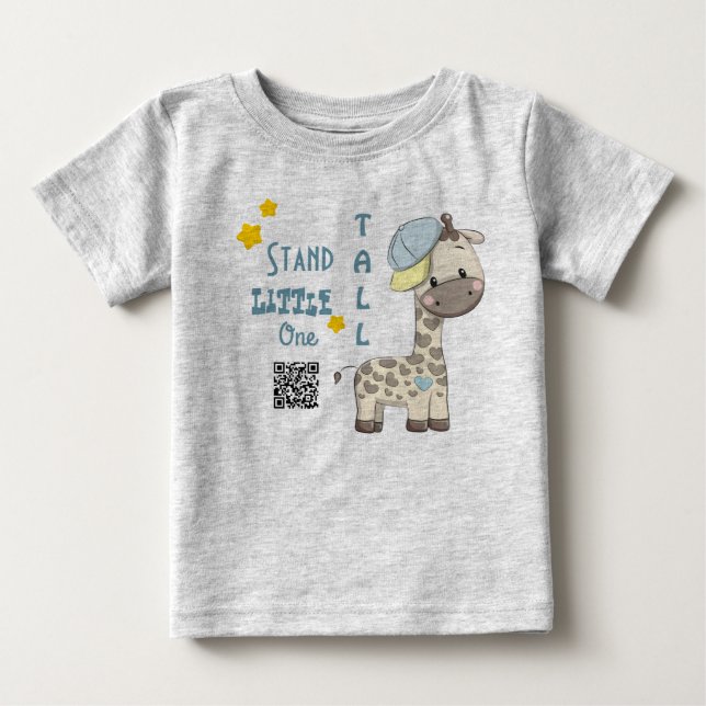 Custom Cartoon Baby Boy Giraffe T-shirt (Vorderseite)