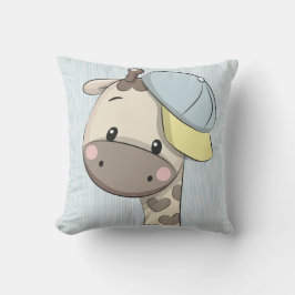 Custom Cartoon Baby Boy Giraffe Throw Kissen