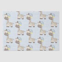 Custom Cartoon Baby Boy Giraffe Tissue Paper