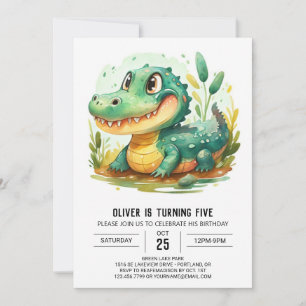 Custom Cartoon Crocodile Geburtstag Einladung