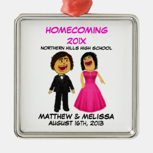 Custom Cartoon High School Doppel Ornament Aus Metall