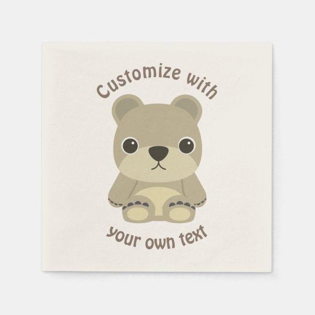 Custom Cartoon Teddy Bear Custom Baby Dusche Serviette (Vorderseite)