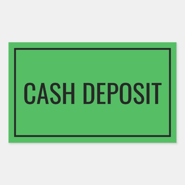Custom Cash Deposit Text Sticker for Banking Use (Vorderseite)