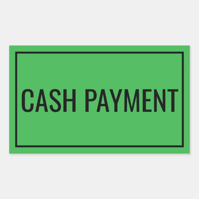 Custom Cash Payment Text Sticker for Banking Use (Vorderseite)