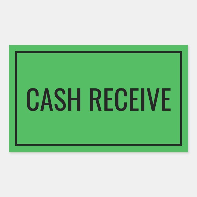 Custom Cash Received Text Sticker for Banking Use (Vorderseite)