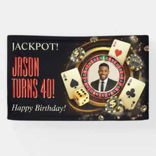 Custom Casino Party Banner, Vegas Party Foto Banner