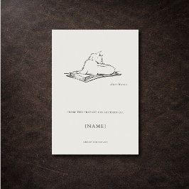 Custom Cat Ex Libris| Vintage Bookplate  Rechteckiger Aufkleber