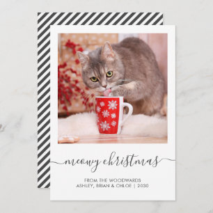 Custom Cat Foto Meowy Weihnachtsskript Feiertagskarte