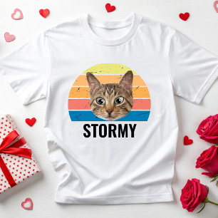 Custom Cat Foto Vintag Cat Lover Personalisiert T-Shirt