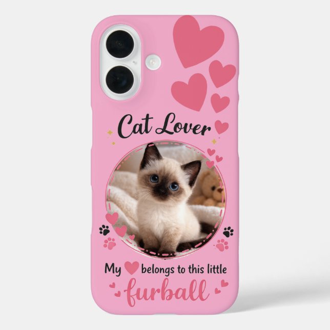 Custom Cat Lover Phone Case with Photo  (Rückseite)