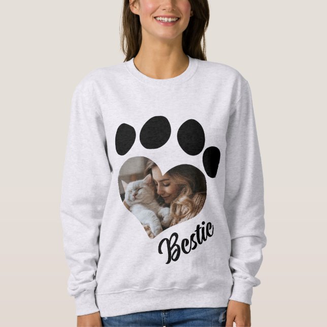 Custom Cat Lover Sweatshirt - Hinzufügen Ihres Fot (Vorderseite)