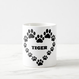 Custom Cat Paw Print Heft Coffee Tasse