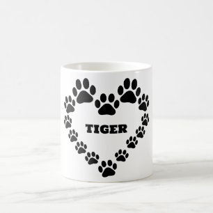 Custom Cat Paw Print Heft Coffee Tasse