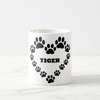 Custom Cat Paw Print Heft Coffee Tasse