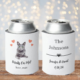 Custom Cat Pet Wedding Can Cooler Dosenkühler